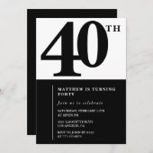 40歳エレガント招待状シックシンプル 招待状 (正面/裏面)