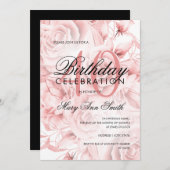 40歳エレガント誕生日パーティーフローラバラ金ゴールド 招待状 (正面/裏面)