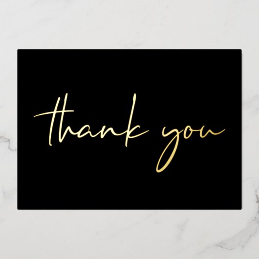 40歳エレガント誕生日ブラックフォイルサンキューカード 箔招待状 (正面)