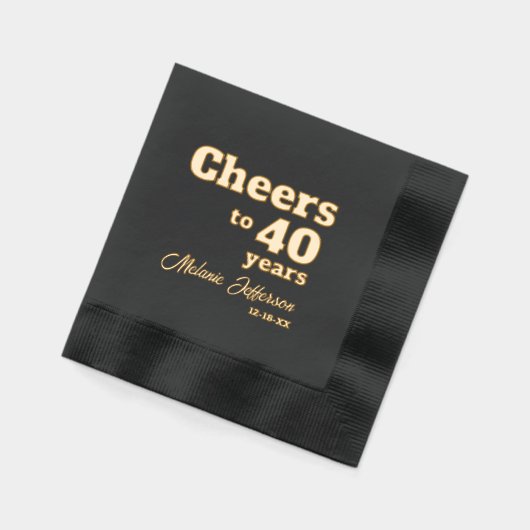 40歳エレガント40歳の誕生日までの応援 箔ナプキン (左)