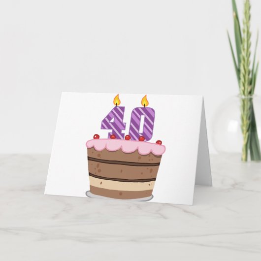 40歳オンお誕生日ケーキ カード (正面)