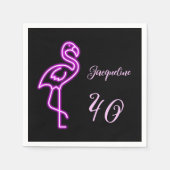 40歳カスタムの誕生日の熱帯レトロネオンフラミンゴ スタンダードカクテルナプキン (正面)