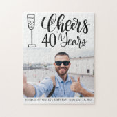 40歳カスタムの誕生日の記念応援への写真の写真 ジグソーパズル (縦)