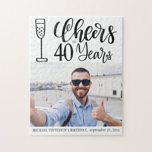 40歳カスタムの誕生日の記念応援への写真の写真 ジグソーパズル (縦)