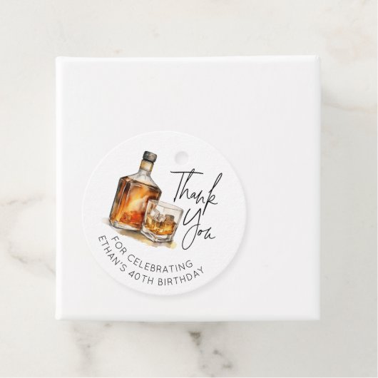 40歳カスタムの誕生日メッセージカードウイスキー/バーボン フェイバータグ (インサイチュ)