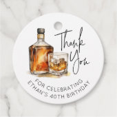 40歳カスタムの誕生日メッセージカードウイスキー/バーボン フェイバータグ (正面)