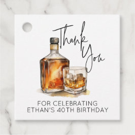 40歳カスタムの誕生日メッセージカードウイスキー/バーボン フェイバータグ
