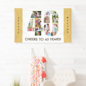 40歳カスタム誕生日パーティーニュートラル写真集 横断幕 (インサイチュ)