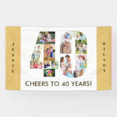 40歳カスタム誕生日パーティーニュートラル写真集 横断幕 (横)