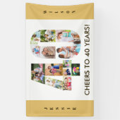 40歳カスタム誕生日パーティーニュートラル写真集 横断幕 (縦)