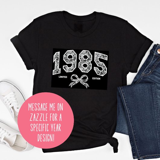 40歳カスタム誕生日1985レースコケット弓 トライブレンドTシャツ