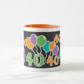 40歳カラフルの誕生日 マグカップ (中央)