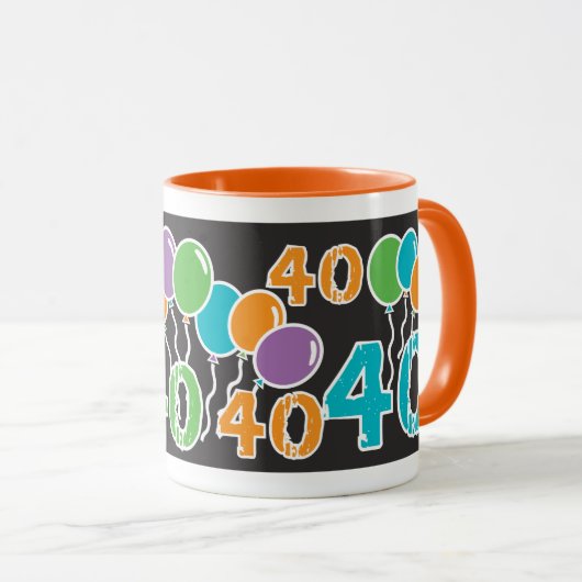 40歳カラフルの誕生日 マグカップ (正面右)