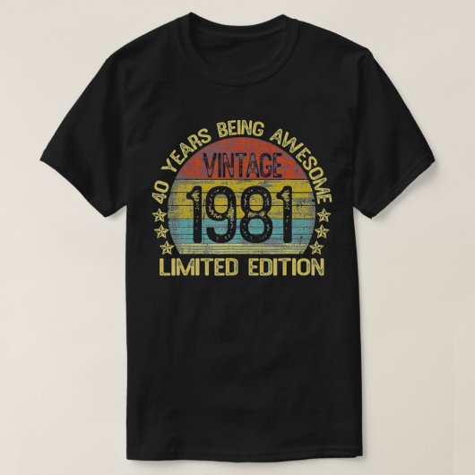 40歳ギフトヴィンテージ1981限定版40t tシャツ (デザイン正面)