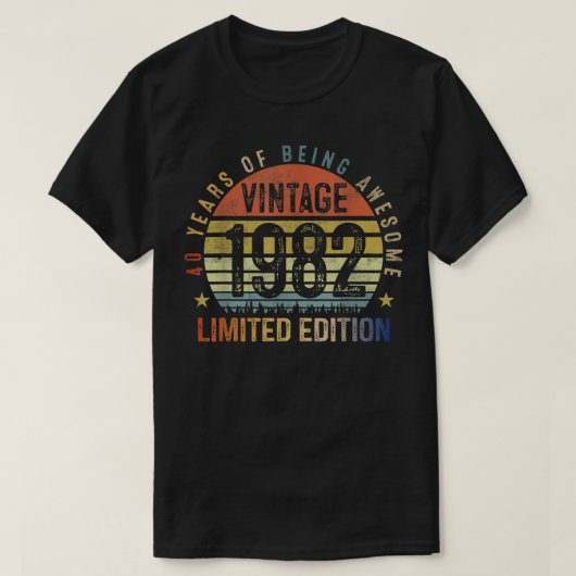40歳ギフトヴィンテージ1982限定版40t tシャツ (デザイン正面)