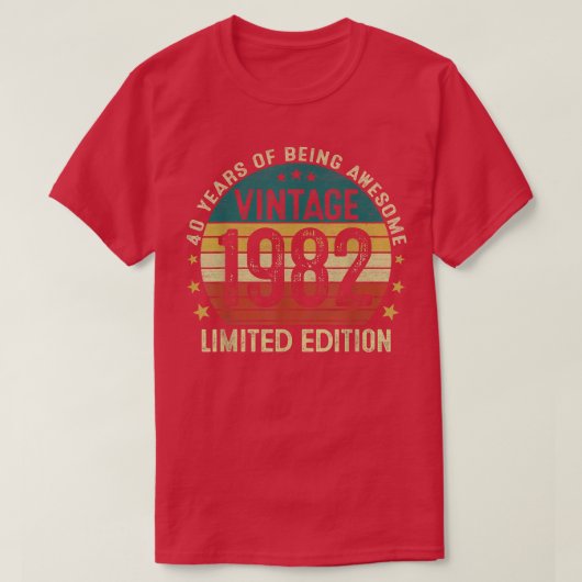 40歳ギフトヴィンテージ1982限定版40t tシャツ (デザイン正面)