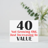 40歳クールの誕生日デザイン ポストカード (スタンド正面)