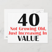 40歳クールの誕生日デザイン ポストカード (正面/裏面)