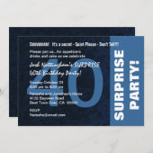 40歳サプライズ誕生日 現代的なミッドナイトブルー W1810 招待状 (正面/裏面)