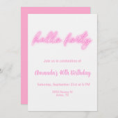 40歳ハローフォーティピンクネオン招待状 シーズンカード (正面/裏面)