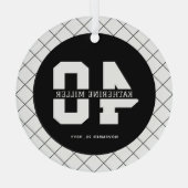 40歳パーソナライズされたのバースデーモダンとエレガント ガラスオーナメント (裏面)