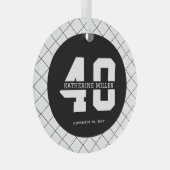 40歳パーソナライズされたのバースデーモダンとエレガント ガラスオーナメント (正面右)