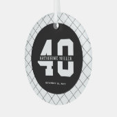 40歳パーソナライズされたのバースデーモダンとエレガント ガラスオーナメント (正面左)