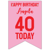 40歳パーソナライズされたの誕生日のバント バンティングフラッグ (第1の旗)
