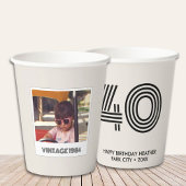 40歳パーソナライズされたの誕生日デコおもしろいーパーティーカップ 紙コップ