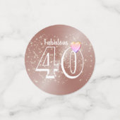 40歳パーソナライズされたの誕生日パーティーテーブル紙吹雪 コンフェッティ (スモール正面)