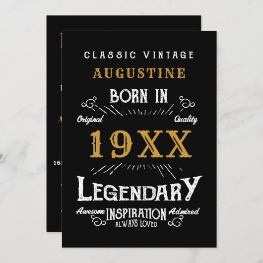 40歳パーソナライズされたの誕生日パーティー 招待状 (正面/裏面)