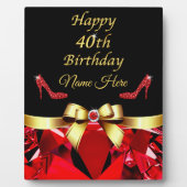 40歳パーソナライズされたの誕生日プレゼントアイディアfor Women フォトプラーク (正面)