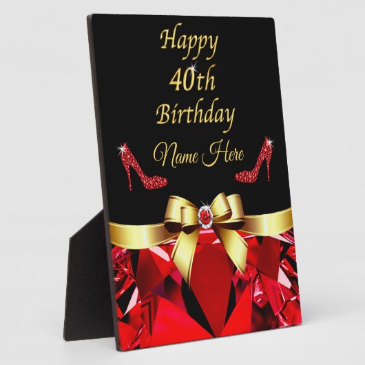 40歳パーソナライズされたの誕生日プレゼントアイディアfor Women フォトプラーク (側面)