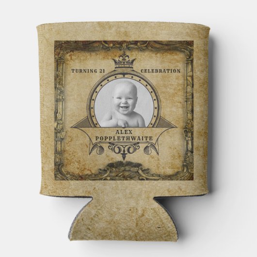 40歳パーソナライズされたの誕生日ヴィンテージ写真テンプレート 缶クーラー (裏面)