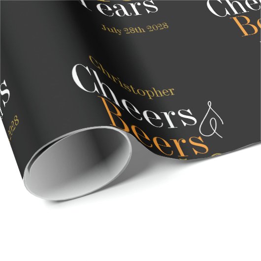 40歳パーソナライズされたの誕生日応援とビール ラッピングペーパー (ロールコーナー)