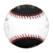 40歳パーソナライズされたの誕生日応援ビーズブラック金ゴールド 野球ボール (裏面)