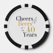 40歳パーソナライズされたの誕生日応援ビール ポーカーチップ (正面)