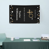 40歳パーソナライズされたの誕生日金ゴールドと黒の紙吹雪 横断幕 (トレードショー)