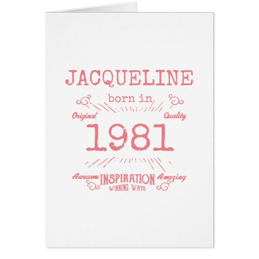 40歳パーソナライズされたの誕生日1981年ピンクのレトロ (正面)