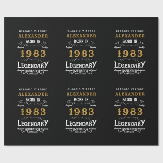 40歳パーソナライズされたの誕生日1983名前を追加する伝説 ラッピングペーパー (フラット)