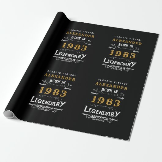 40歳パーソナライズされたの誕生日1983名前を追加する伝説 ラッピングペーパー (アンロールド)