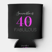 40歳パーソナライズされたの誕生日40素敵なネオンピンク 缶クーラー (正面)