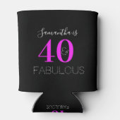 40歳パーソナライズされたの誕生日40素敵なネオンピンク 缶クーラー (裏面)