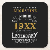 40歳パーソナライズされたの誕生日 スクエアペーパーコースター (正面)