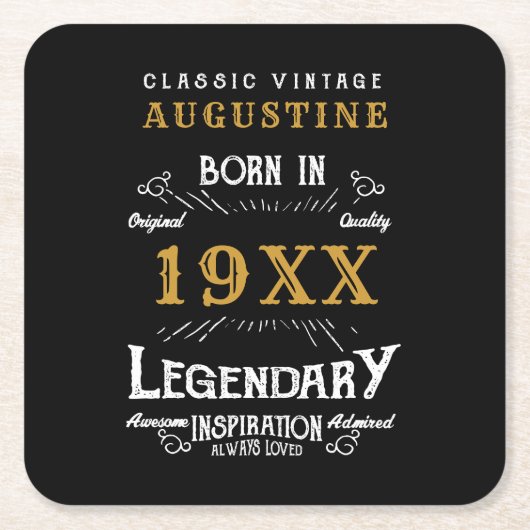 40歳パーソナライズされたの誕生日 スクエアペーパーコースター (正面)