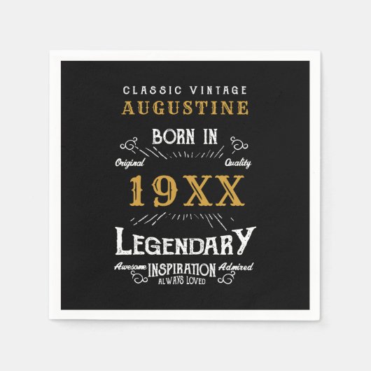 40歳パーソナライズされたの誕生日 スタンダードカクテルナプキン (正面)