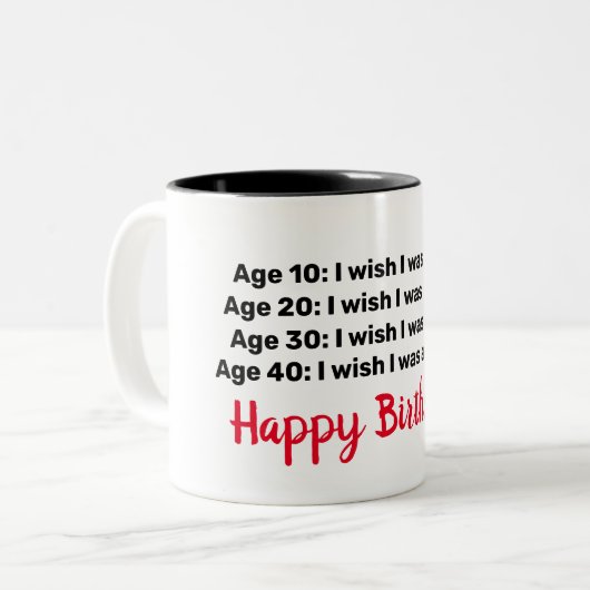 40歳パーソナライズされた誕生日カスタムお祝い ツートーンマグカップ (正面左)