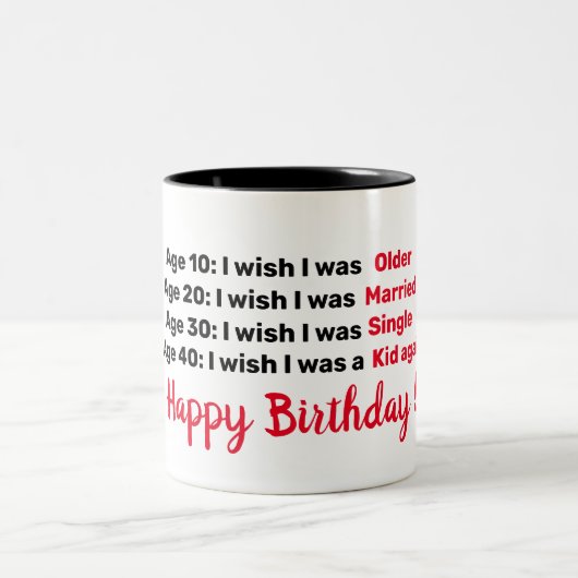 40歳パーソナライズされた誕生日カスタムお祝い ツートーンマグカップ (中央)