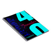 40歳パーソナライズされた誕生日ゲポップ・アートのストブック ノートブック (右側)