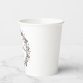 40歳パーソナライズされた誕生日パープル薄紫花 紙コップ (左)